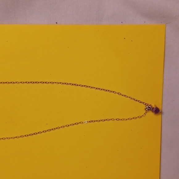 Sterling Silver Link Chain Small Dainty Amethyst Necklace - Size 16" - Picture 3 of 8